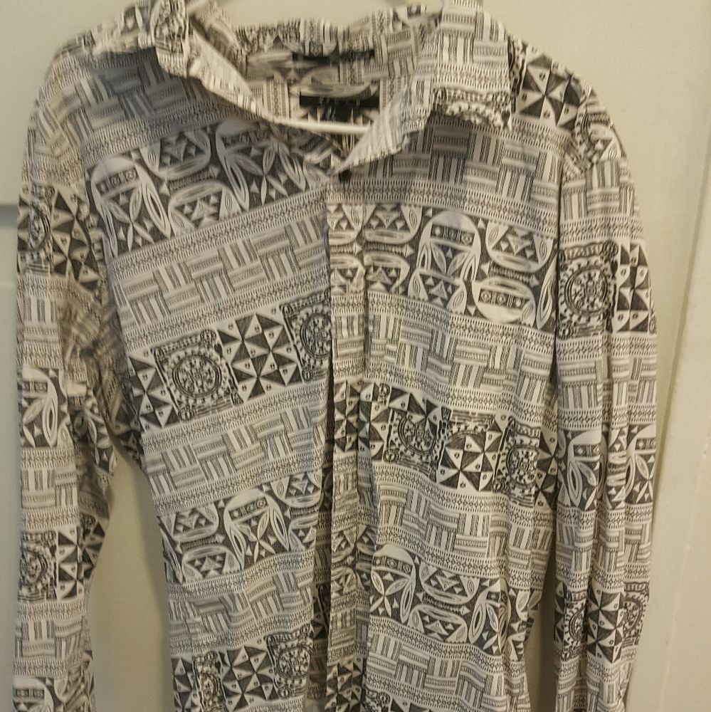 Shirt black n white print